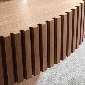 Modern Handcrafted Wooden Drum Coffee <b>Table</b> Oval <b>Small</b> with Pedestal Base Decorative for Living Room Home Furniture - Product Image 5