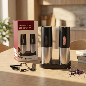 Base-Charging Gravity Electric <b>Pepper</b> Mill Automatic <b>Pepper</b> <b>Grinder</b> Rechargeable Stainless Steel Salt and <b>Pepper</b> <b>Grinders</b> - Product Image 1