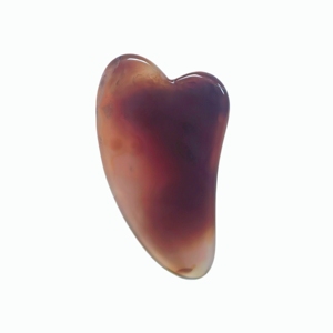 Planche de massage en agate rouge naturelle en forme de V, outil de grattage pour le visage, le cou et le corps, pour spa à domicile - Product Image 6