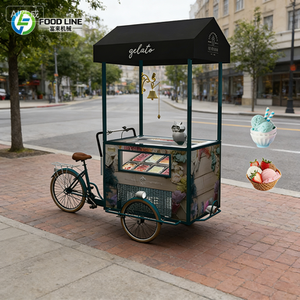 Chariot à glaces pliable, chariot à glaces italien avec congélateur pour présentation - Product Image 1