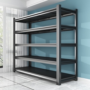 Scaffalatura a 6 Ripiani per Magazzino, Capacità 150 kg, Struttura in Filo Metallico, Nera, Antipolvere e Antiumidità, Installazione a Incastro - Product Image 2