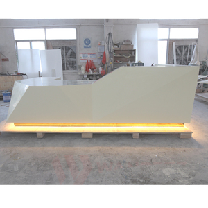 2024 नया डिज़ाइन सीधे आकार का रिसेप्शन हॉल कृत्रिम पत्थर रिसेप्शन डेस्क काउंटर - Product Image 6