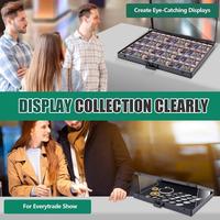 Vitrine en aluminium sur mesure pour collectionneurs de cartes, avec insert en mousse découpée et loquet verrouillable avec fenêtre en acrylique transparente