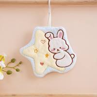 Serviettes de toilette en peluche en forme de lapin pour enfants, à suspendre, pour salle de bain, vente en gros