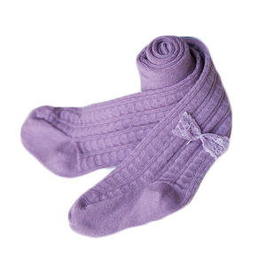 Collants pour enfants violets avec nœud, collants pour enfants, coton d'hiver, collants pour bébé - Product Image 3