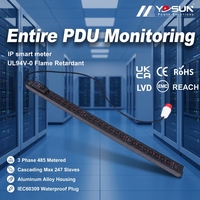 YOSUN PDU triphasé avec verrouillage, prises 21C13 et 3C19, intelligent Modbus, boîtier aluminium noir, pour salle serveur avec affichage LCD
