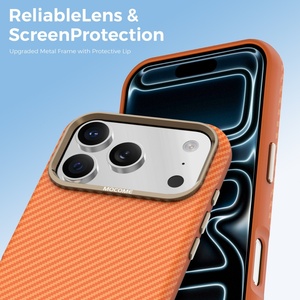 Funda Magnética de Cuero con Textura de Fibra de Carbono de Lujo para iPhone 17 14 15 16 Pro Max 17 Air, Funda Protectora con Carga Inalámbrica - Product Image 3