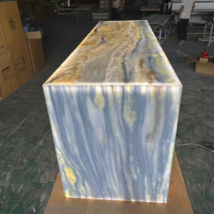 SW đá sang trọng mờ màu xanh <span class=keywords><strong>Onyx</strong></span> Bar Top Backlit đá cẩm thạch Countertop cho nhà hàng khách sạn nhà cho Vanity Tops bảng Tops - Product Image 5