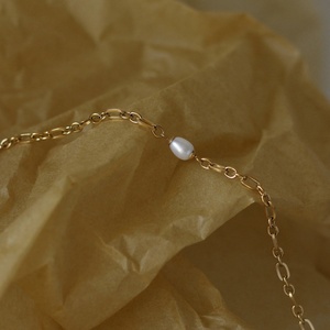 Elegant Natural <b>Shell</b> Gold Plated Paperclip Chain Fresh Water Pearl Stainless Steel Chain <b>Bracelet</b> - Product Image 6