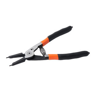 Pince à circlips industrielle de 7 pouces, interne et externe, en acier au chrome-vanadium, poignée orange, mâchoires lisses - Product Image 4