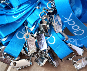 Tùy Chỉnh Thân Thiện Với Môi Màu Xanh In Logo An Toàn Dày Rpet Dây Buộc Với Đôi Cá Sấu Clip - Product Image 4