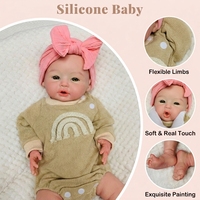 Poupée bébé réaliste en silicone de 45 cm (18 pouces) pour filles, avec yeux ouverts, jouet de dessin animé pour enfants