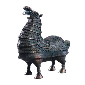 Lebensgroße antike Bronze skulptur Mongolische Bronze-Pferdes kulptur