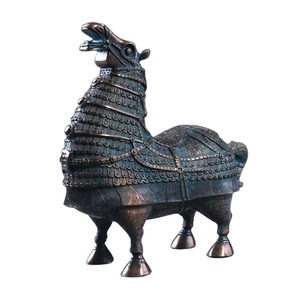 Sculpture mongole en Bronze Antique, grande taille de vie, cheval - Product Image 1