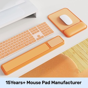 Customizable Colorful Non-Slip PU Base Silicone Rectangular Ergonomic Mousepad Mouse <b>Keyboard</b> Wrist Rest Support Set for Office - Product Image 2