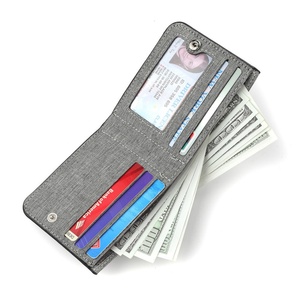 Women's Minimalist <b>Small</b> Canvas <b>Wallet</b> Cute Slim Purses - Product Image 4