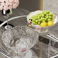 Luxe saladekom met diamantpatroon, droge fruit schaal, hoge voet, horeca, plastic, onbreekbaar, professionele kwaliteit, restaurant, hotel