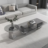 Table basse en verre trempé de style italien moderne et minimaliste, design créatif, pour salon, maison ou bureau, combinaison polyvalente