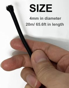 Cordon élastique rond noir robuste de 3 mm, 4 mm, 8 mm pour travaux manuels, attaches, camping et activités de plein air - Product Image 2