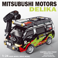 Neuerscheinung 2,4G 4WD 1/24 Maßstab Klassischer DELICA Truck Mit Lichtern Simuliertes Oldschool RC Auto Modell Spielzeug