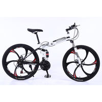 Vélo pliant adulte OEM sans vitesses, frein à disque, 21 vitesses, cadre en alliage d'aluminium, suspension souple, 24 pouces, design monobloc