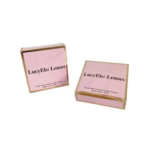 Boîte d'emballage rose personnalisée pour lentilles de contact, boîte de rangement pour lentilles de contact, boîte en papier personnalisée pour lentilles de contact