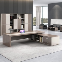 Scrivania per la gestione del tavolo da ufficio di lusso scrivania per CEO a forma di L grande scrivania direzionale moderna da tavolo Boss
