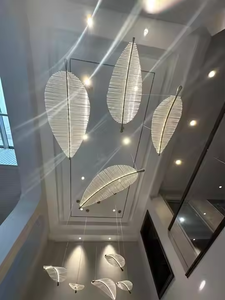 Lámpara de Techo Larga para Pasillo o Escalera, Lámpara Colgante de Plumas de Lujo para Vestíbulo de Hotel, Araña para Comedor con Techo Alto - Product Image 5