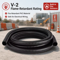 Conduit flexible en PVC ondulé ignifuge V-2, résistant à l'usure et imperméable, couleur personnalisée pour la protection des câbles