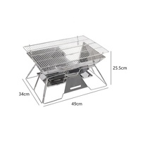 Gril de BBQ pliable d'acier inoxydable gril portatif de charbon de bois de camping