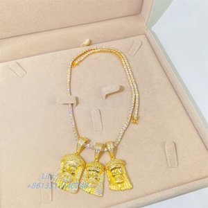 Offre Spéciale de luxe 18 "20" <span class=keywords><strong>22</strong></span> "24" hommes femmes collier en or véritable 10k 3mm Moissanite chaîne de Tennis - Product Image 5