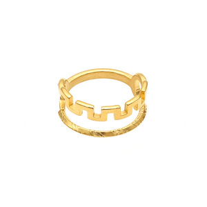 Fashionable Geometric <b>Titanium</b> Steel <b>Ring</b> Gold Women's Jewelry Gift - Product Image 5