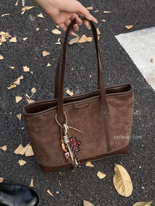 Sac en tissu suédé rétro pour femmes, nouveau modèle 2026, sac à bandoulière décontracté grande capacité, sac à main, sac fourre-tout - Product Image 3