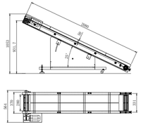 Convoyeur à bande inclinée en PVC Focus Machinery, élévateur d'alimentation à vitesse réglable, convoyeur à bande pour sacs pour système d'emballage