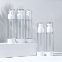 Botol Plastik PP Mini Travel Set Vacuum Dispensing untuk Semprotan/Lotion, Pompa Kosmetik Kosong, Portable, Perawatan Kulit, Tutup Ulir