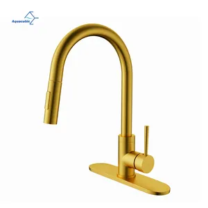 Pull Out Kitchen Faucet Stainless Steel 304 Sink Mixer Tap Deck Mounted Kitchen Sink Faucet With Pull Down Sprayer
