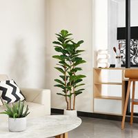 Plantes artificielles Ficus lyrata de 60 pouces, résistantes aux UV, faux arbre Ficus, plante artificielle Banyan pour la décoration intérieure