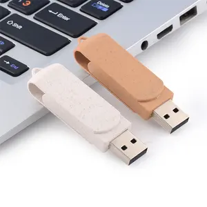 חדש מיני 4Gb 8Gb 16Gb 32Gb 64Gb אקו חיטה קש מסתובב Usb מקל 2.0 3.0 pendrive Usb דיסק און קי