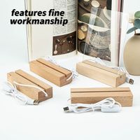 Support de lampe rectangulaire en cristal à LED en bois pour acrylique – Grande Vente
