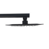 Tête de booster de robinet de douche domestique moderne noir mat en acier inoxydable 304 rond de 6 pouces avec accessoires de robinet de douche à effet pluie