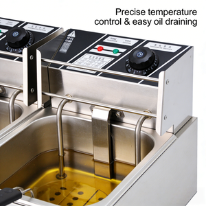 Freidora Eléctrica de Doble Tanque de 6L+6L para Cocina Comercial y Doméstica - Product Image 4