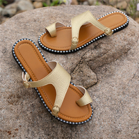Sandales plates décontractées pour femmes, tendance été, à bout ouvert, respirantes, antidérapantes, en caoutchouc souple, légères, pour le printemps