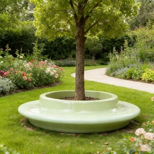 Y111 S Shaped Fiberglass Long <b>Bench</b> Nordic Modern Durable Eco-Friendly <b>Indoor</b>/Outdoor Hospital Waiting Chair Plant Mall School - Product Image 5