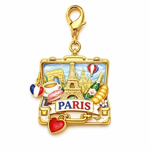 Manufacturers Supply Beauty Metal Zinc Alloy Cheap Custom 3D Paris Keychain