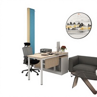Bureau d'ordinateur moderne pour hôpital et bureau, table de médecin extensible en bois, chaise, panneau, design écologique, confort de travail
