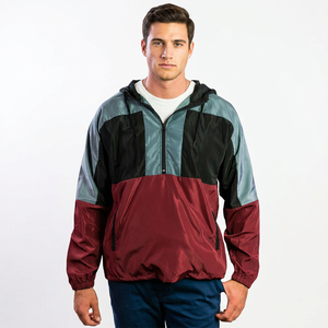 <b>Men's</b> Plus Size Casual Outdoor Sportswear Breathable Nylon Windbreaker <b>Jacket</b> Zipper Closure Cool Style Waterproof For <b>Summer</b> - Product Image 1