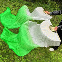 Éventail de danse en soie de bambou à dégradé de trois couleurs, ruban de danse Yangko, écologique, pour le Nouvel An chinois et les fêtes de Noël