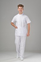 Tenues médicales d'hôpital pour hommes, respirantes et confortables, à col montant, uniformes d'infirmier en tissu sergé avec fermeture éclair et fonction de détection d'aiguilles
