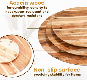 Bền Vòng 16 "Keo Gỗ bàn xoay tổ chức bảng tổ chức gỗ lười biếng Susan khay - Product Image 2