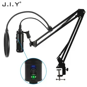 J.I.Y Mikrofon Kondensor Portabel, BM-65 Mini Studio Profesional, Mikrofon Kondenser Rekaman Karaoke Nirkabel, Harga Murah